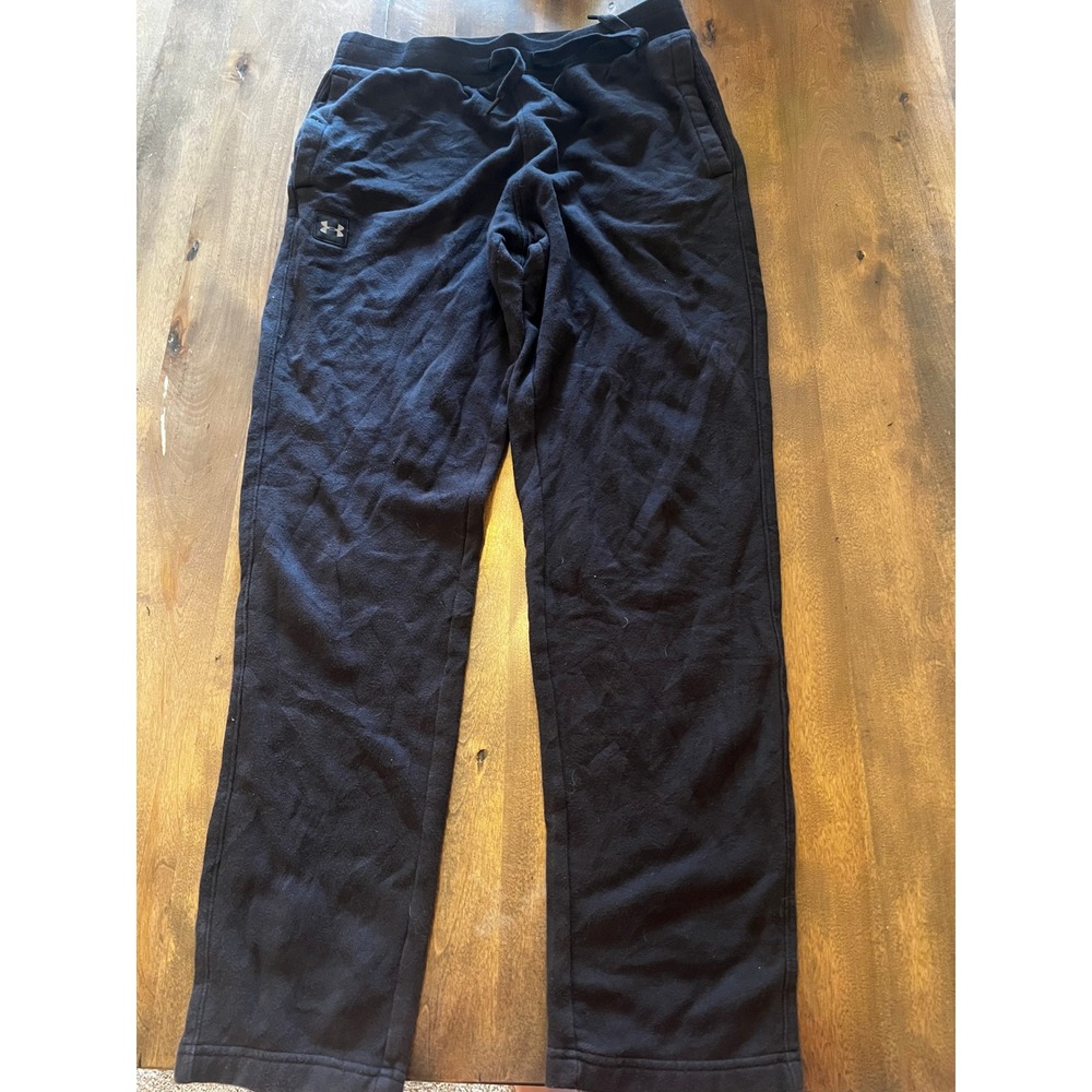Under Armour Mens Rival Fleece Straight Leg Sweatpants Black Medium Drawstring